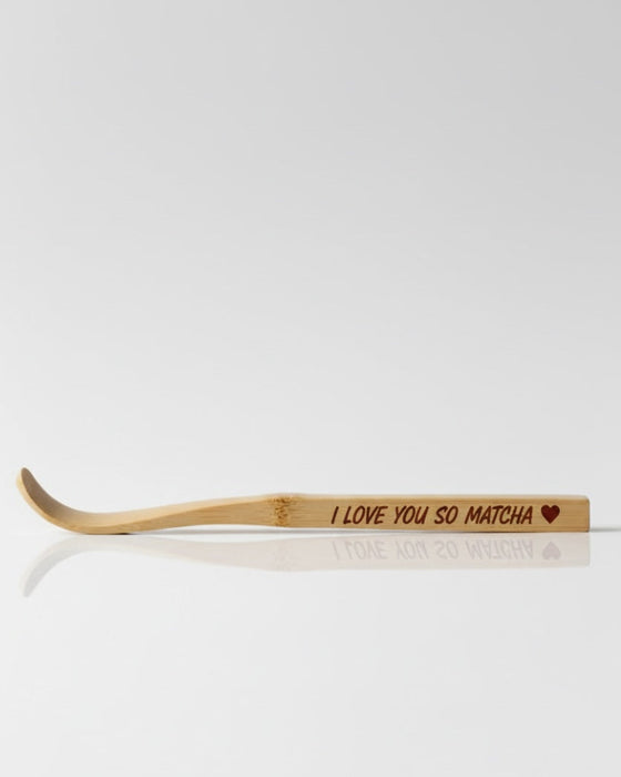 I Love You So Matcha" Engraved Bamboo Scoop (Chashaku / 茶杓)